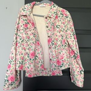 Corduroy light flower jacket !